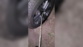 Pissing On Car Tire 《4k》