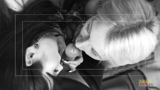 Sharing hard rods makes those 2 hotties cheerful