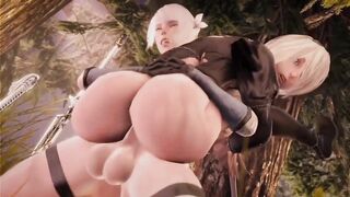 two hours of YorHa 2B the very most good animated toon porn manga