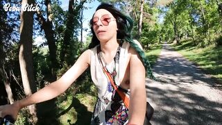 Riding a weenie nude on my bike in public