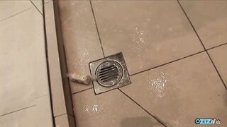 Taking a shower so those sultry lesbian babes wash off the foul of their sexuality off every other