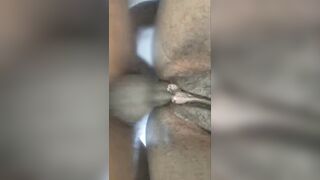 Ebony lover having sex with the married woman with the large clitoris getting her cunt banged by her spouse.