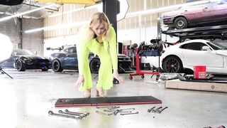 ASMR: Breasty Blond Widens Wide Open In Sheer Outfit To Organize Her Tools