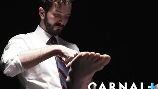 BoyForSale - Bearded DILF Tucker Barrett seduces trembling youthful twink