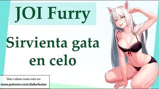 JOI Yiff manga. Sirvienta maid en celo.