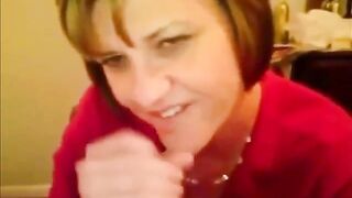 Amateur mother i'd like to fuck eating youthful cum during lunch break