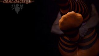 Foot Worship JOI Halloween Hose Stripes in the Darksome - hose feet joi - nylon foot joi