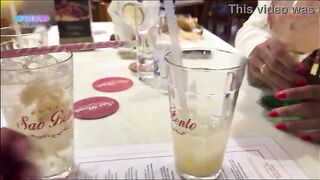 After the bar, the debauchery ran wild with the cuckold sucking and the bitch getting a load in her butt.