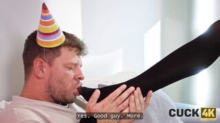 CUCK4K. Kiss my foot and lick my cunt