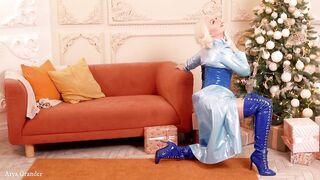 Cheerful Fresh Year! Mrs Santa in fetish PVC raiment