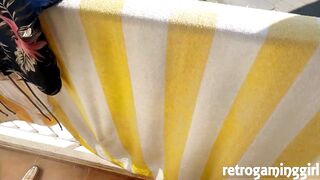 Hawt oral sex in hotel balcony on beach holidays in europe