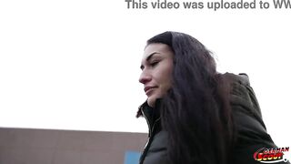 GERMAN SCOUT - Skinny Czech Teen Stefani Jameson with Saggy Boobs Pick Up for 1st Casting Screw