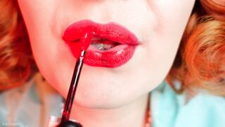 ASMR clip - lipstick process - mother I'd like to fuck with braces
