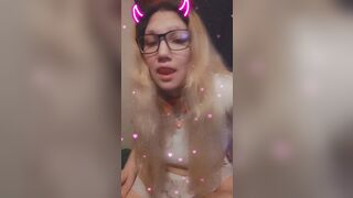 Come smoke and swallow with me to music . Cute golden-haired hot