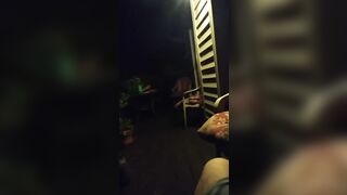 Balcony with family inside