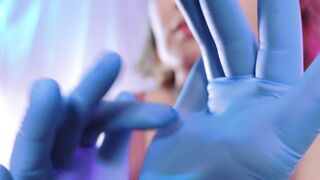 ASMR: medical nitrile gloves, touching face, relaxing sounds, SFW free clip
