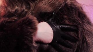 ASMR Headmistress: yiff coat fetish, clowly erotic movements and leather gloves close ups