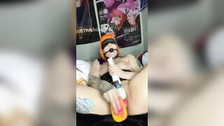 Gagged as I screw myself with a bad dragon vibrator episode (subscribe to my OF for greater amount)