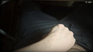 dilf playing with soft weenie whilst on the computer (part two)