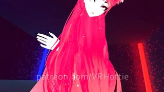 Red Head Neko in Ebony Butt Shorts Undresses Down Haunch High Comics Choker Tail Play POV Lap Dance