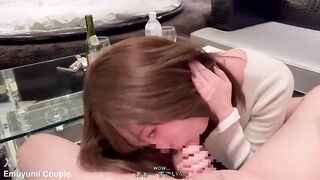 A unfathomable oral pleasure with an upturned gaze to the hottest woman A giant spunk flow with a tongue job