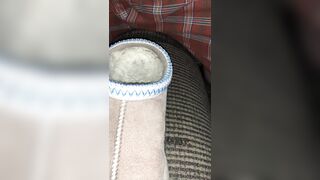 Intensive boy climax - Cums into UGG slippers