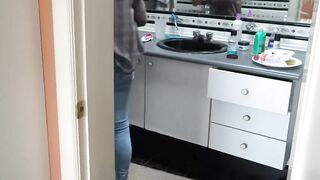 I wish u to cum in my butt and fill my jean with cum, ask for a charming 58-year-old stepmother