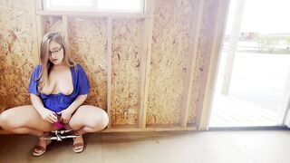 Blond mother I'd like to fuck with Large Boobs and Glasses Enjoys Exhibitionist Masturbation and Obscene Talks