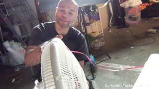 Brunette hair angel Abigail Mac behind the scenes