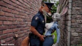 Fur Zootopia: Judy Hopps and Nick Wilde - Cunning Fox Bangs Bunny after work