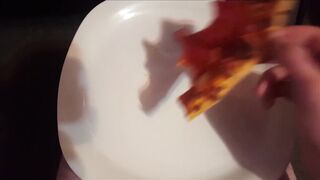 POV PIZZA SLICE DEMOLISHING ASMR WITH WHOLESOME ENDING.