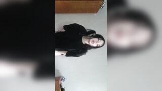 An aroused woman in a fondle.