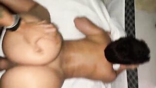 The cuckold called a large-dicked stud to screw his sexy wife's uterus.