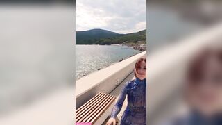 Jeny Smith in a watch-throughout suit