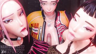 Huntrix Threesome Titjob Rule34 CG