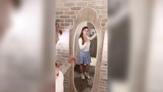 Excited Brunette hair Plays With Her Vagina In Store Changing Room