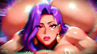 Purple Hair Large Titties Booty Bimbo mother I'd like to fuck Titfuck Oral pleasure Nightclub (100% AI Generated)