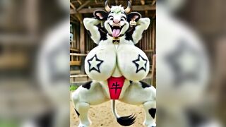 Breast dance by a female fur cow