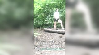 That babe’s gratifying her cunt — a enchanting brunette hair mother I'd like to fuck in the forest, and I’m secretly watching her!