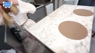 Step sister got stuck in the washing machine, I couldn't resist screwing her.