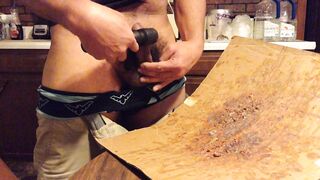 Ejaculating on my crusty sperm stained cardboard. Spunk flow #915 on It . Talk about kinky