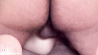 unshaved aged gets bizarre double penetration team-fucked