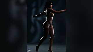 Darksome brunette hair with curves - AI generated