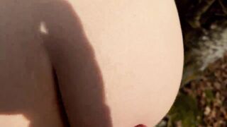 Outdoor Forest Joy - Soaked Tugjob, Unfathomable Blow job and risky Doggy Screw