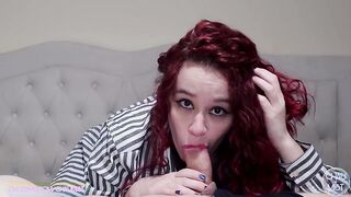 I came in the redhead's throat and that babe drank it all, smiling