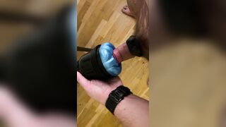 Screwing my Fleshlight standing up