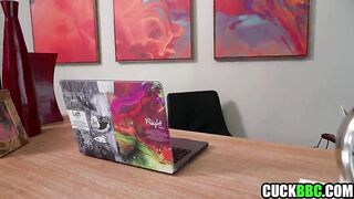 Cuck Serf Assists Sexy Wife Screw Large Ebony Ramrod