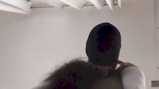 Blindfolded and gagged mother I'd like to fuck gets banged in the cunt and throat