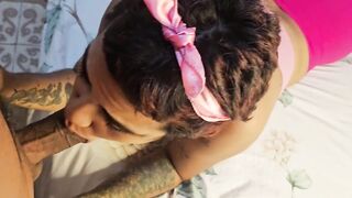 POV: My ally's blow job ends with her throat full of cum.