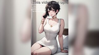 Luring captions slideshow whith white female Ai manga model